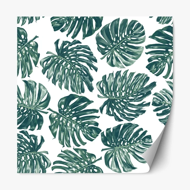 Repositionable sticker monstera leaf botanical pattern ⁕ Wallissimo®