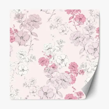 Repositionable sticker soft pink floral pattern • Wallissimo®