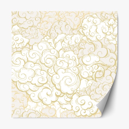 Repositionable sticker ornamental golden cloud pattern • Wallissimo®