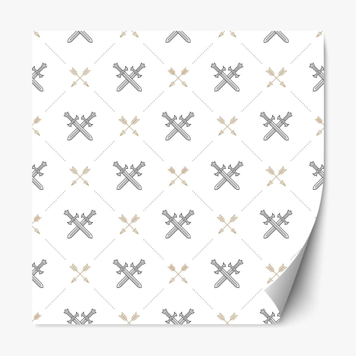 Repositionable sticker crossed swords and arrows pattern • Wallissimo® Repositionable sticker crossed swords and arrows pattern • Wallissimo®