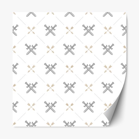 Repositionable sticker crossed swords and arrows pattern • Wallissimo®