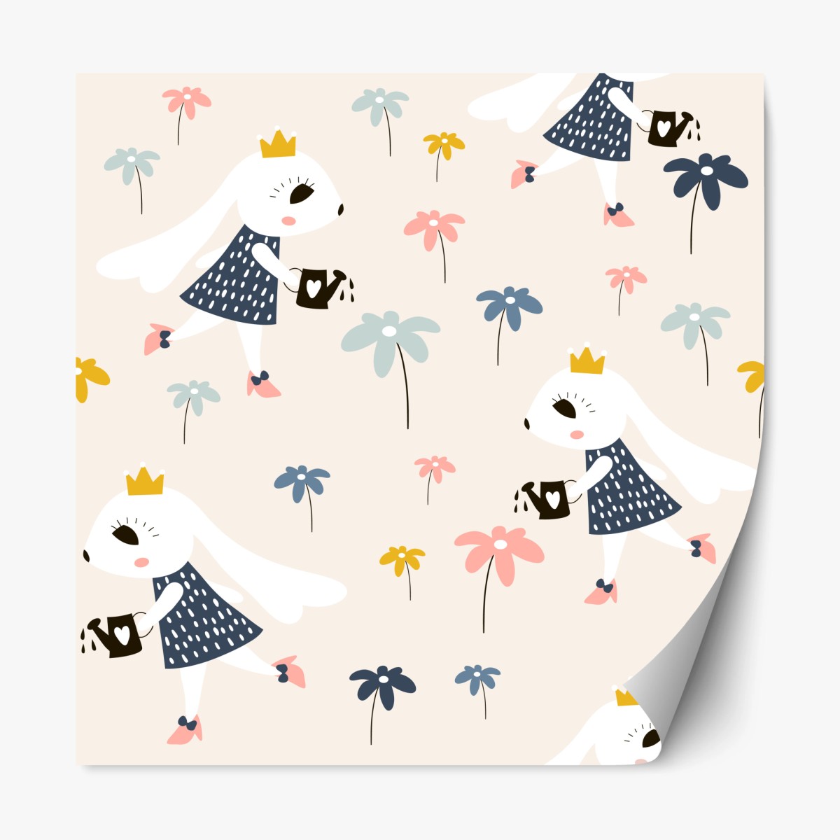 Repositionable sticker little rabbit princess pattern • Wallissimo® Repositionable sticker little rabbit princess pattern • Wallissimo®