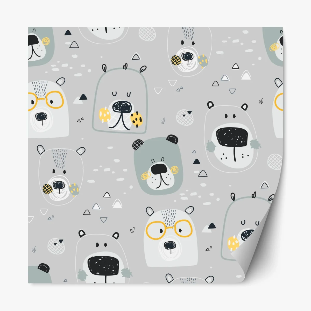 Repositionable sticker playful bear pattern nursery print ⁕ Wallissimo® Repositionable sticker playful bear pattern nursery print ⁕ Wallissimo®