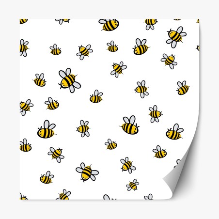 Repositionable sticker playful bee pattern for kids room • Wallissimo®