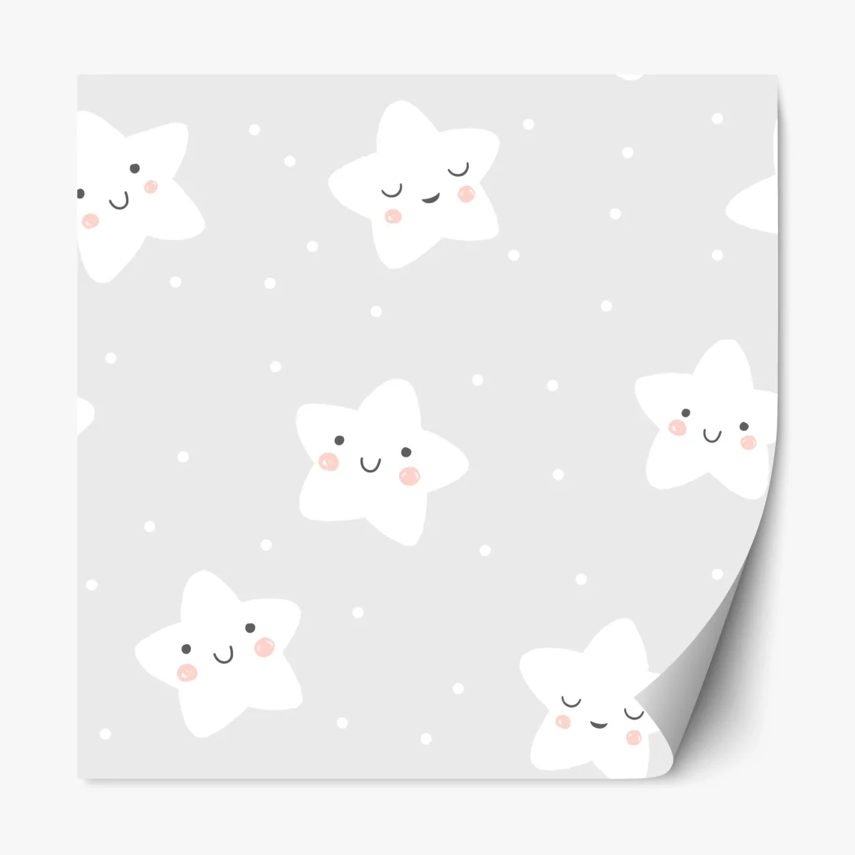 Repositionable sticker cute smiling stars nursery pattern • Wallissimo® Repositionable sticker cute smiling stars nursery pattern • Wallissimo®