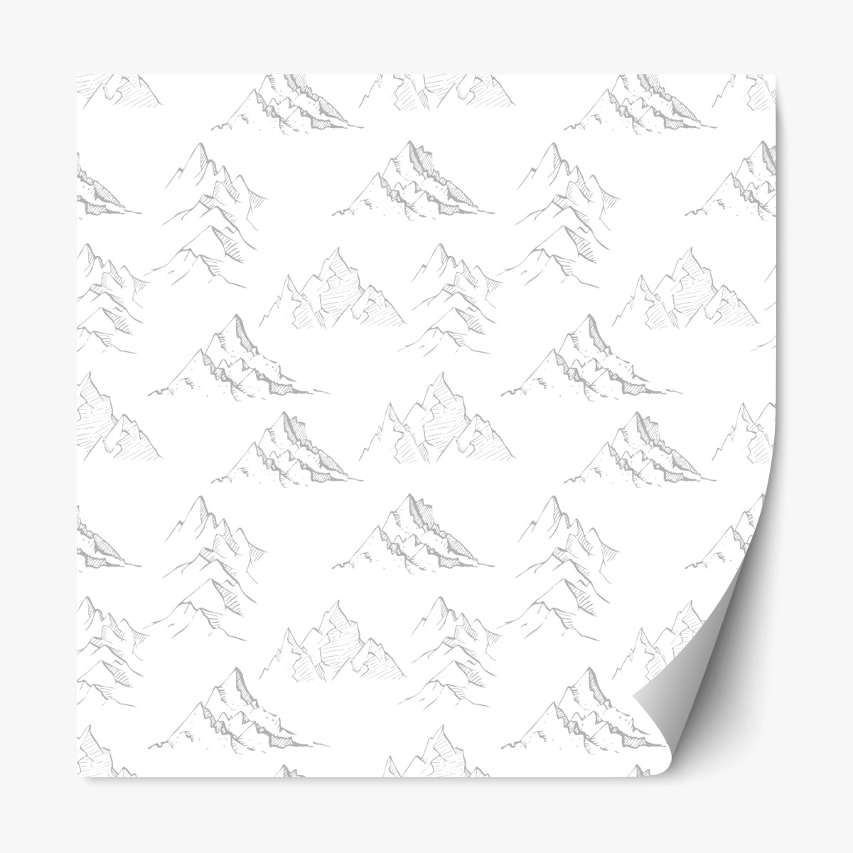 Repositionable sticker hand-drawn mountain pattern • Wallissimo®