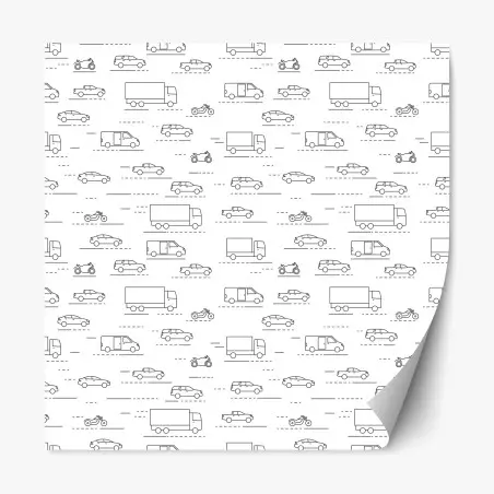 Repositionable sticker monochrome vehicle pattern • Wallissimo®