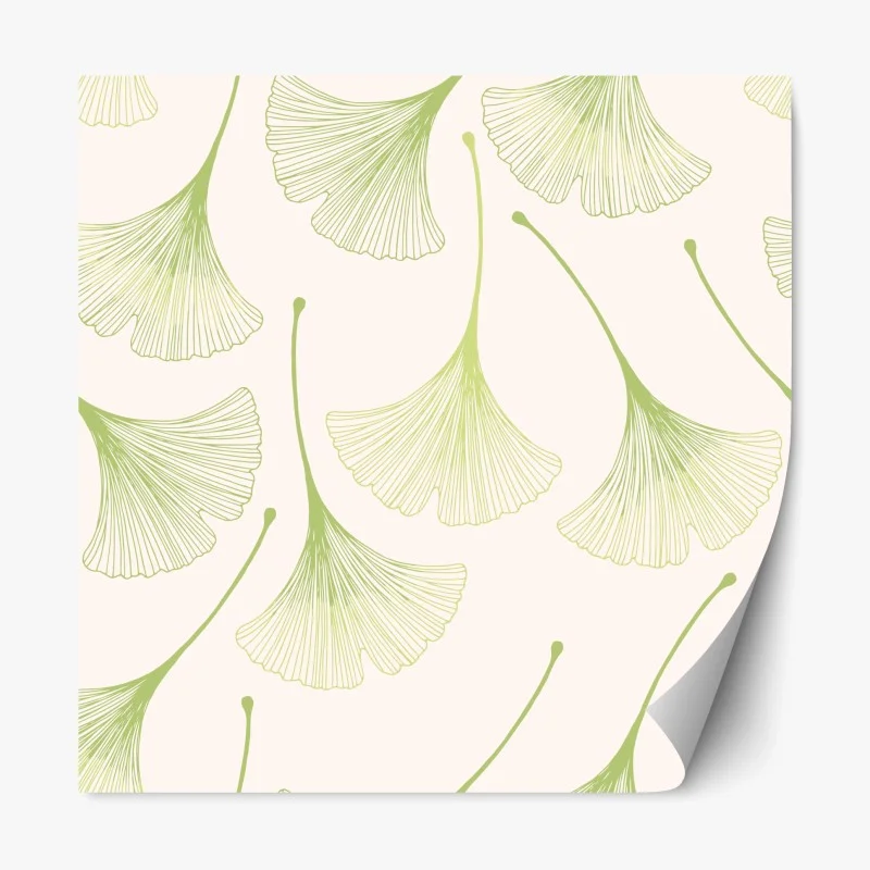 Repositionable sticker delicate ginkgo leaf pattern