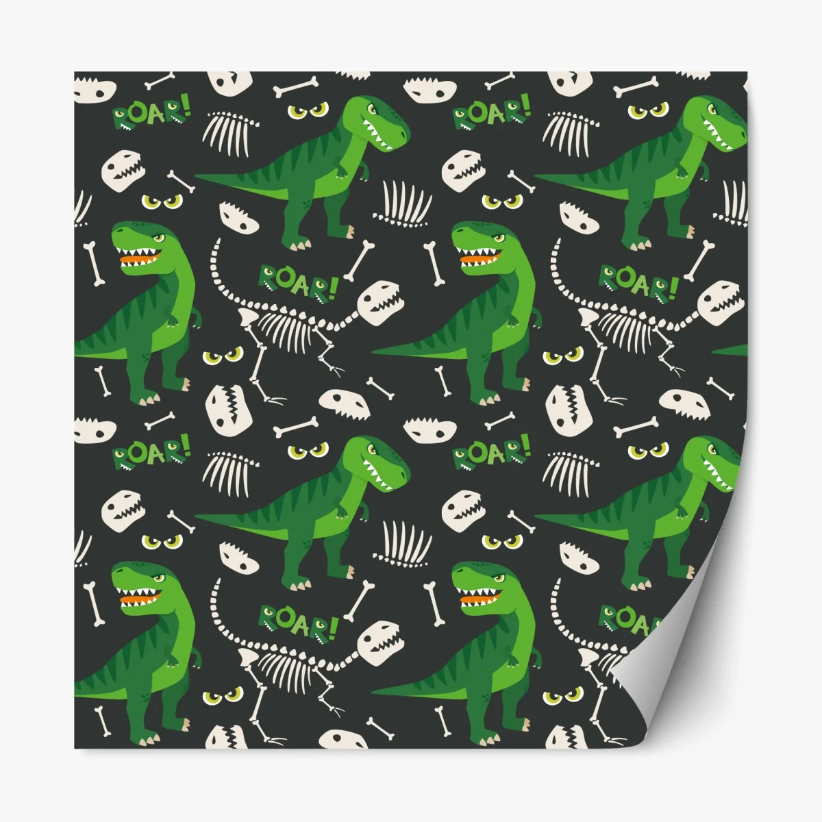 Repositionable sticker playful green t-rex pattern ⁕ Wallissimo® Repositionable sticker playful green t-rex pattern ⁕ Wallissimo®