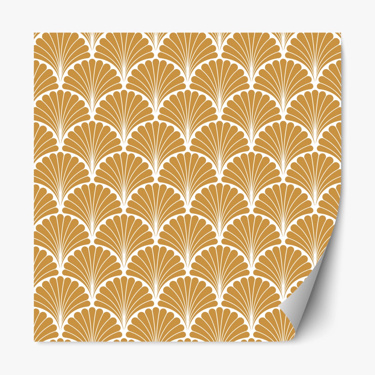 Repositionable sticker golden art deco fan pattern • Wallissimo® Repositionable sticker golden art deco fan pattern • Wallissimo®