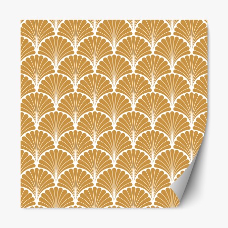 Repositionable sticker golden art deco fan pattern • Wallissimo®