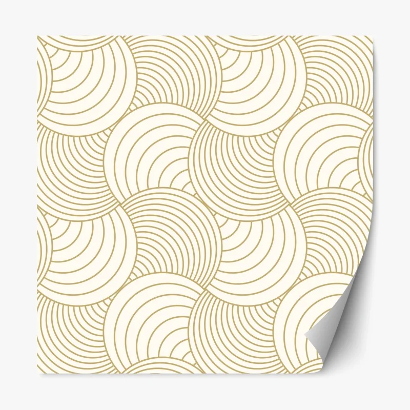 Repositionable sticker gold art deco circle pattern