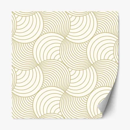Repositionable sticker gold art deco circle pattern • Wallissimo®