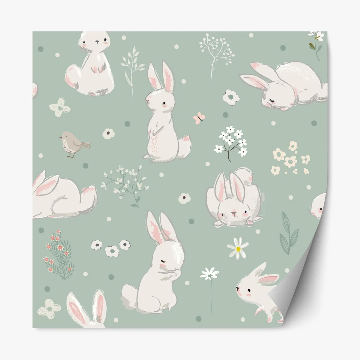Repositionable sticker pastel bunny nursery pattern • Wallissimo® Repositionable sticker pastel bunny nursery pattern • Wallissimo®