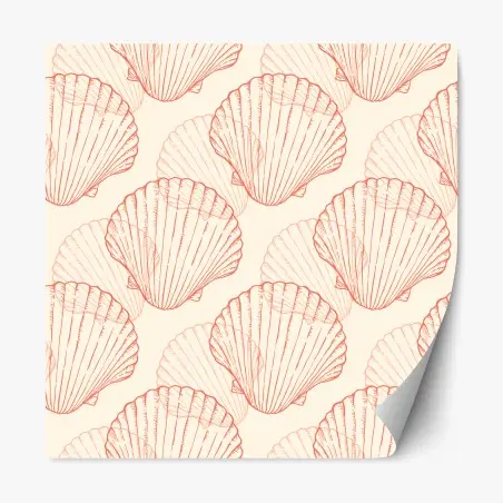 Repositionable sticker coral scallop shell pattern • Wallissimo®