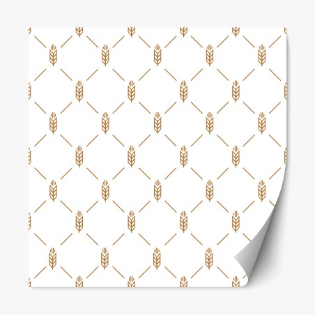 Repositionable sticker gold geometric wheat pattern • Wallissimo®