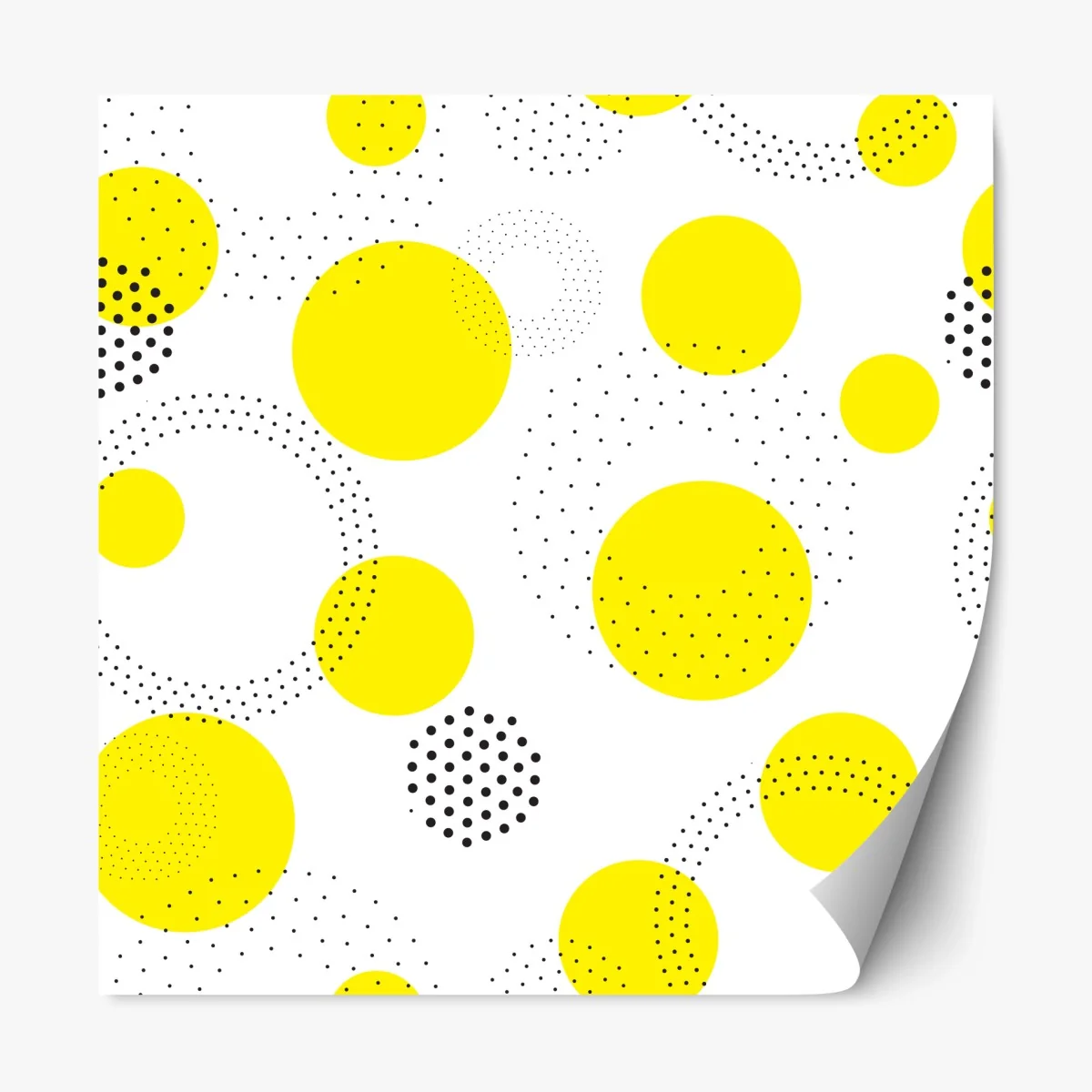 Repositionable sticker bright yellow polka dot pattern wall art • Wallissimo® Repositionable sticker bright yellow polka dot pattern wall art • Wallissimo®