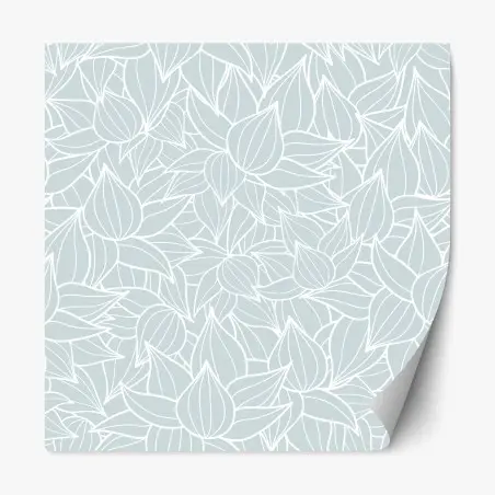 Repositionable sticker soft turquoise leaf pattern • Wallissimo®