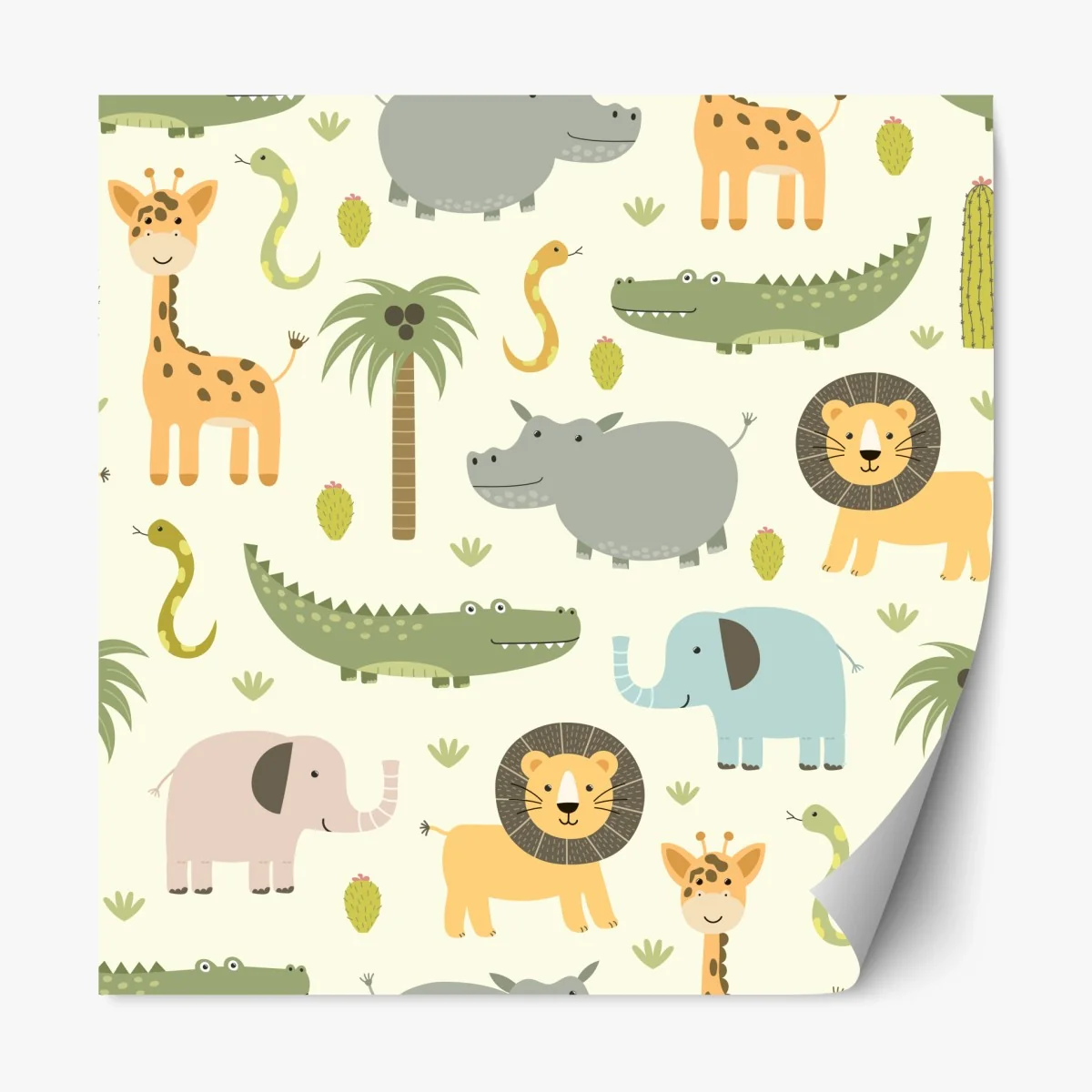Repositionable sticker pastel safari animals pattern ⁕ Wallissimo® Repositionable sticker pastel safari animals pattern ⁕ Wallissimo®