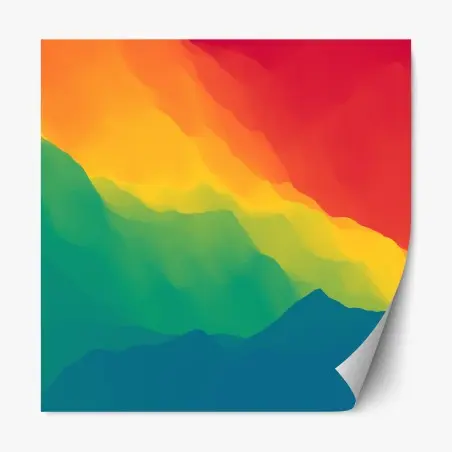 Repositionable sticker vibrant layered mountain gradient • Wallissimo®