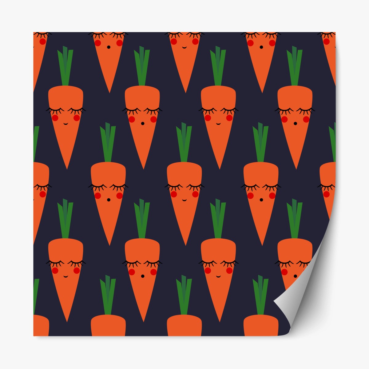 Repositionable sticker cute carrot pattern for kids • Wallissimo® Repositionable sticker cute carrot pattern for kids • Wallissimo®