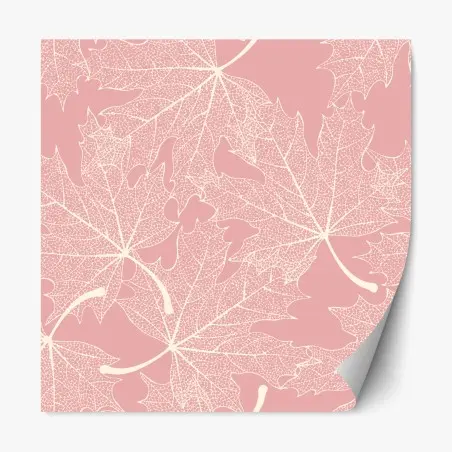 Repositionable sticker delicate pink leaf pattern • Wallissimo®