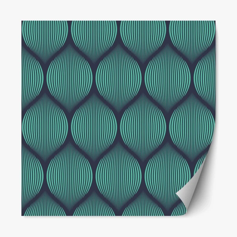 Repositionable sticker turquoise geometric teardrop pattern