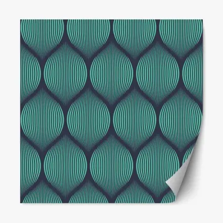 Repositionable sticker turquoise geometric teardrop pattern • Wallissimo®