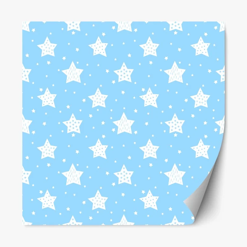 Repositionable sticker soft blue stars for nursery wall