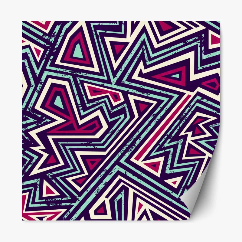 Repositionable sticker bold geometric triangle pattern