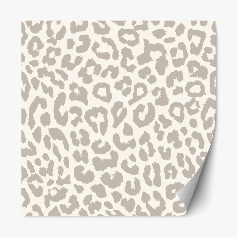 Repositionable sticker neutral beige leopard print pattern