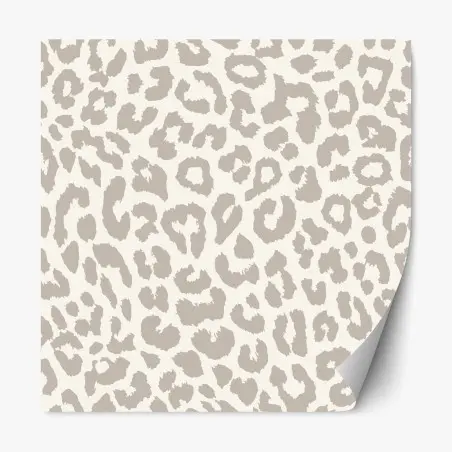Repositionable sticker neutral beige leopard print pattern • Wallissimo®