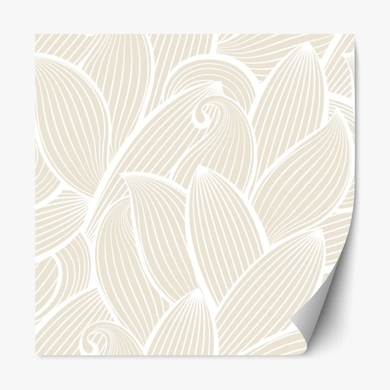 Repositionable sticker soft beige botanical pattern