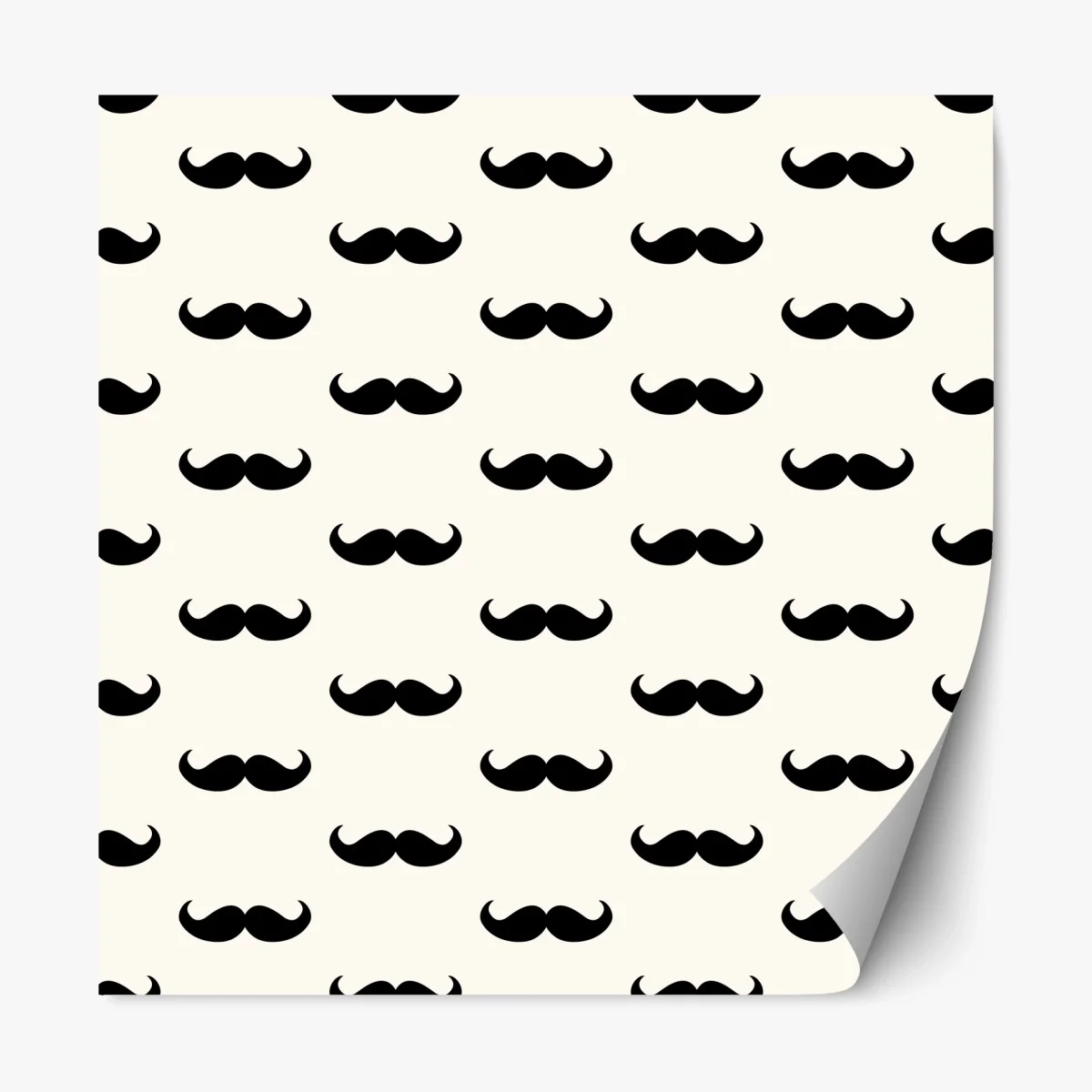 Repositionable sticker black mustache pattern on beige background ⁕ Wallissimo® Repositionable sticker black mustache pattern on beige background ⁕ Wallissimo®