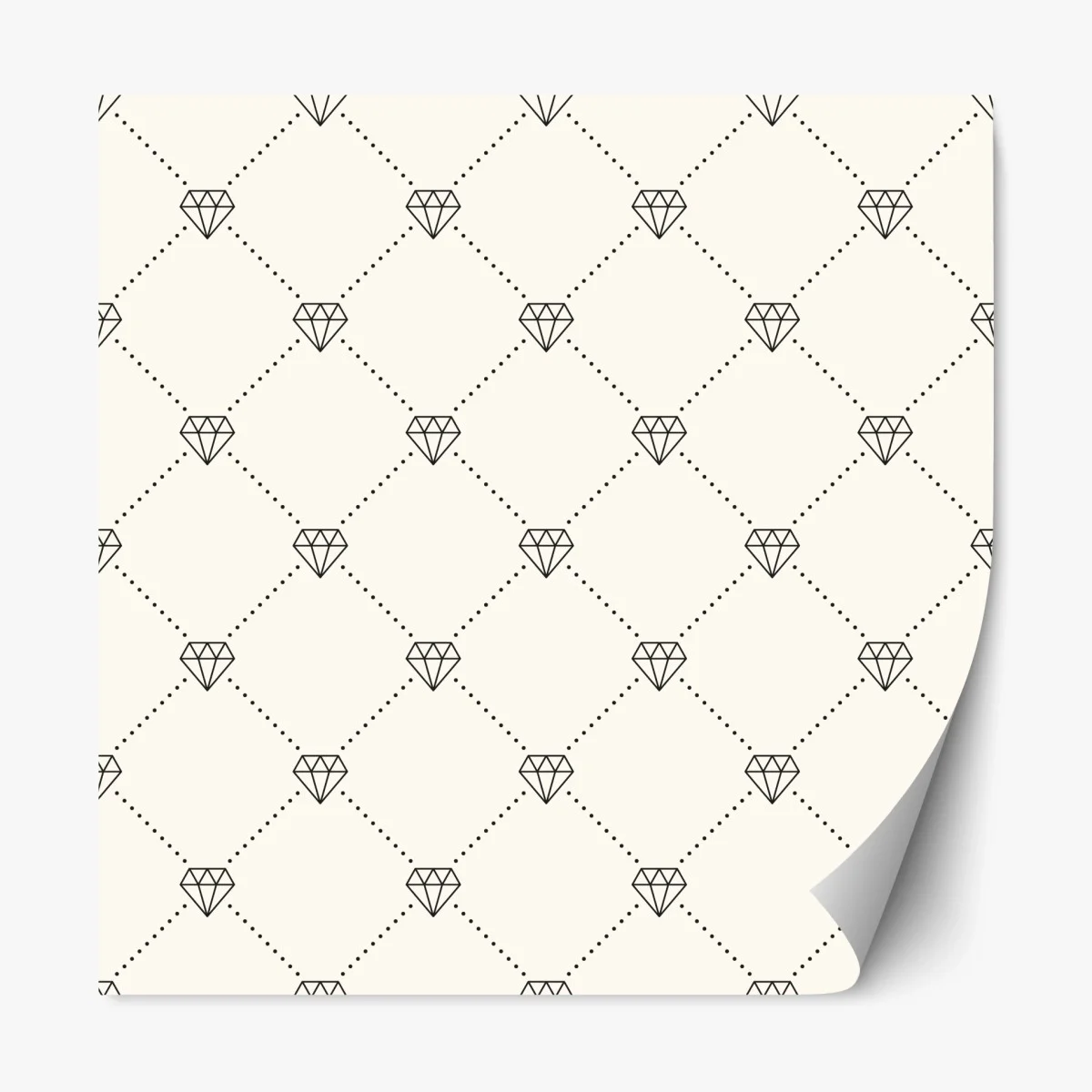Repositionable sticker diamond lattice pattern on beige background ⁕ Wallissimo® Repositionable sticker diamond lattice pattern on beige background ⁕ Wallissimo®