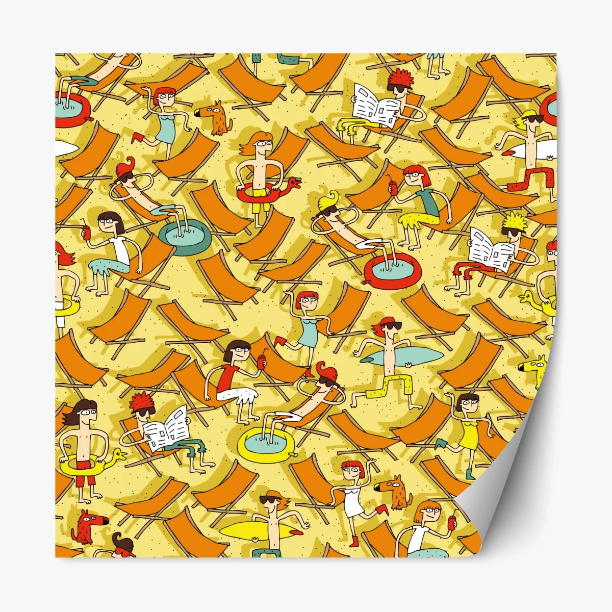 Repositionable sticker sunny beach day pattern ⁕ Wallissimo® Repositionable sticker sunny beach day pattern ⁕ Wallissimo®