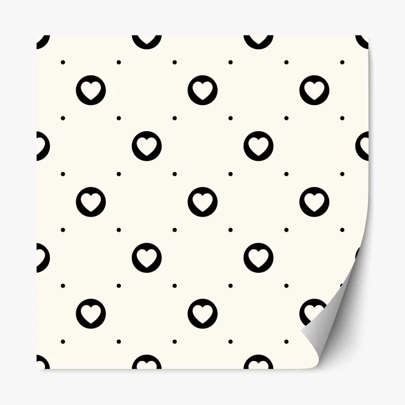 Repositionable sticker minimalist black heart pattern ⁕ Wallissimo® Repositionable sticker minimalist black heart pattern ⁕ Wallissimo®