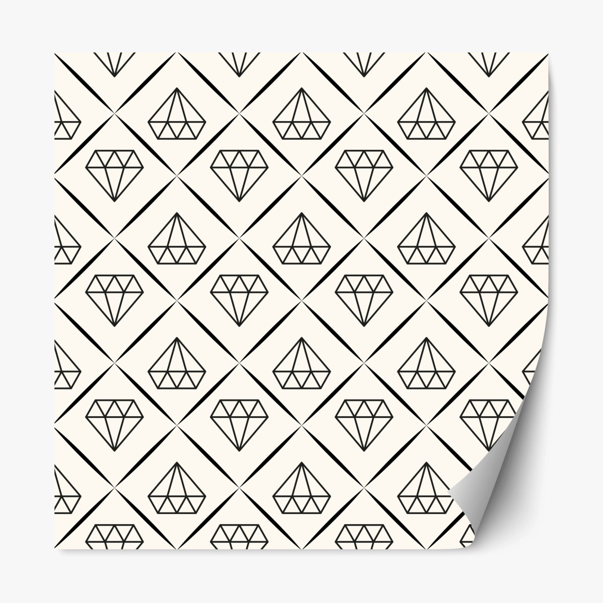 Repositionable sticker geometric diamond repeat pattern ⁕ Wallissimo® Repositionable sticker geometric diamond repeat pattern ⁕ Wallissimo®