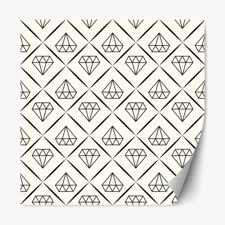 Repositionable sticker geometric diamond repeat pattern • Wallissimo®