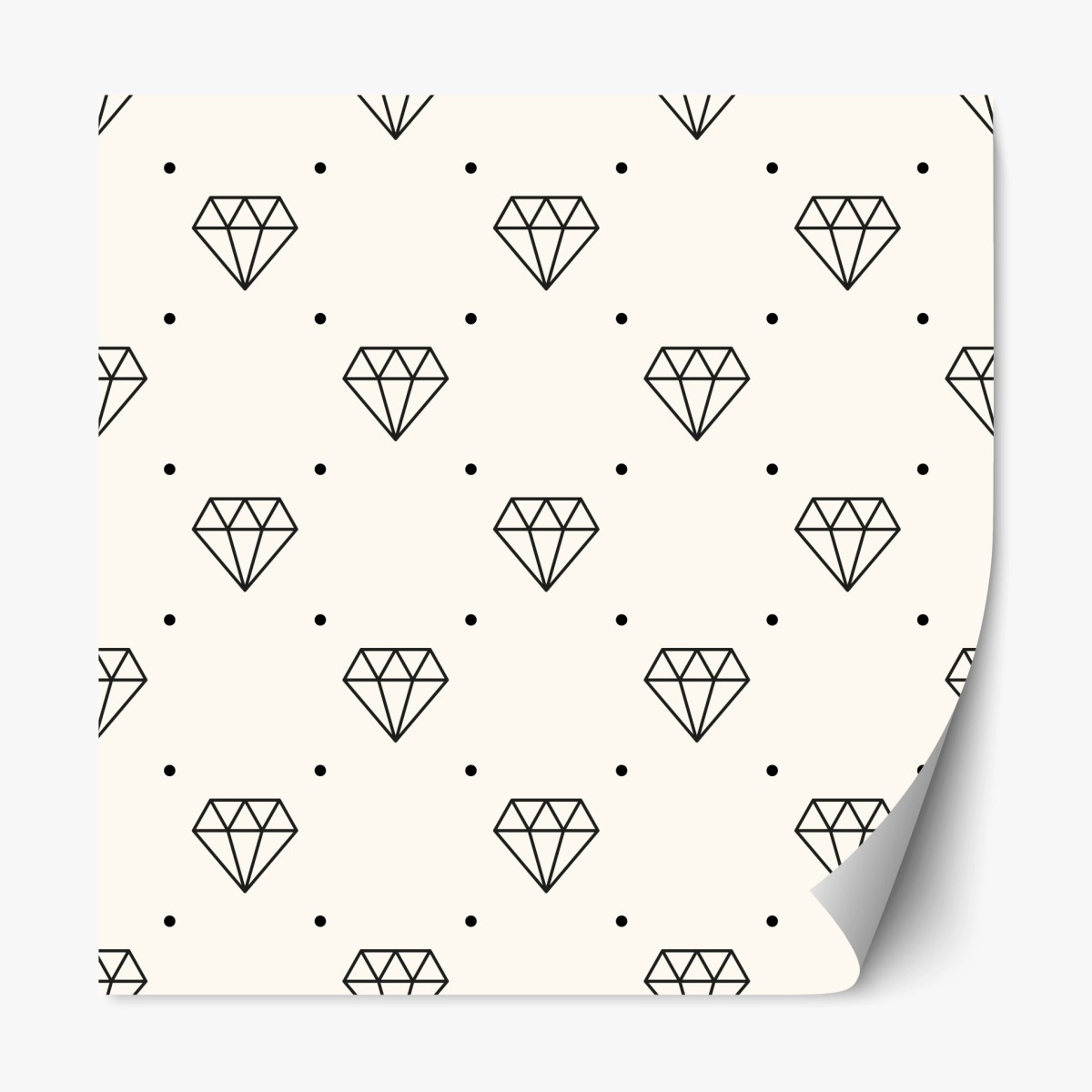 Repositionable sticker minimalist diamond pattern with dots ⁕ Wallissimo® Repositionable sticker minimalist diamond pattern with dots ⁕ Wallissimo®