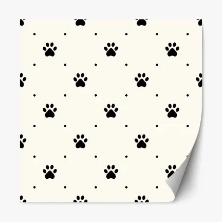 Repositionable sticker playful paw print pattern • Wallissimo®
