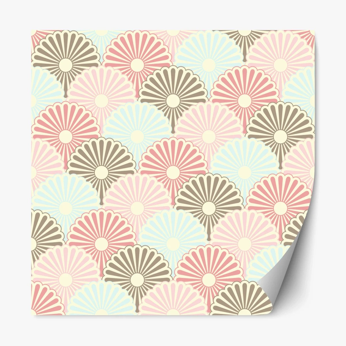 Repositionable sticker pastel scallop fan pattern • Wallissimo® Repositionable sticker pastel scallop fan pattern • Wallissimo®