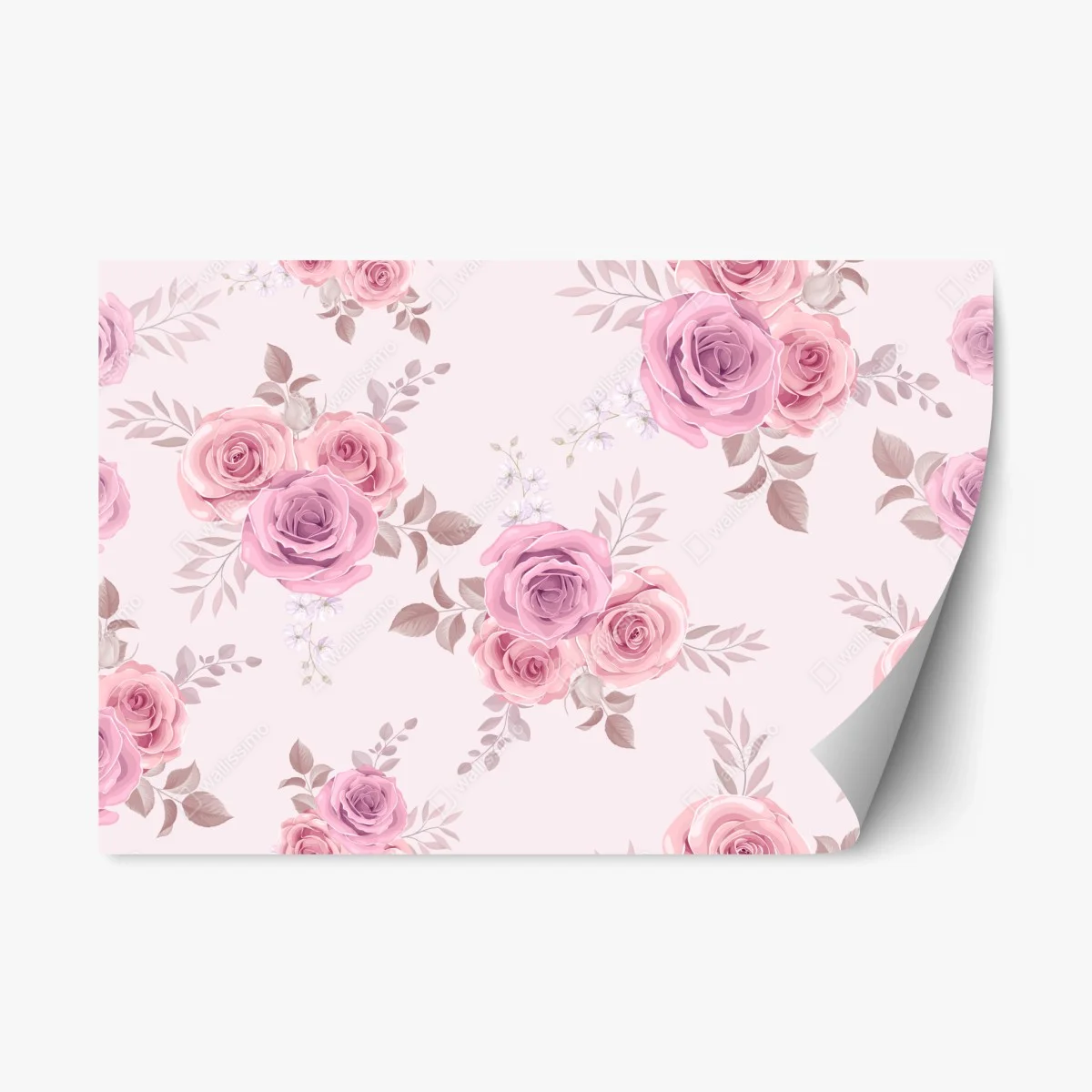 Repositionable sticker delicate pink rose floral pattern • Wallissimo® Repositionable sticker delicate pink rose floral pattern • Wallissimo®