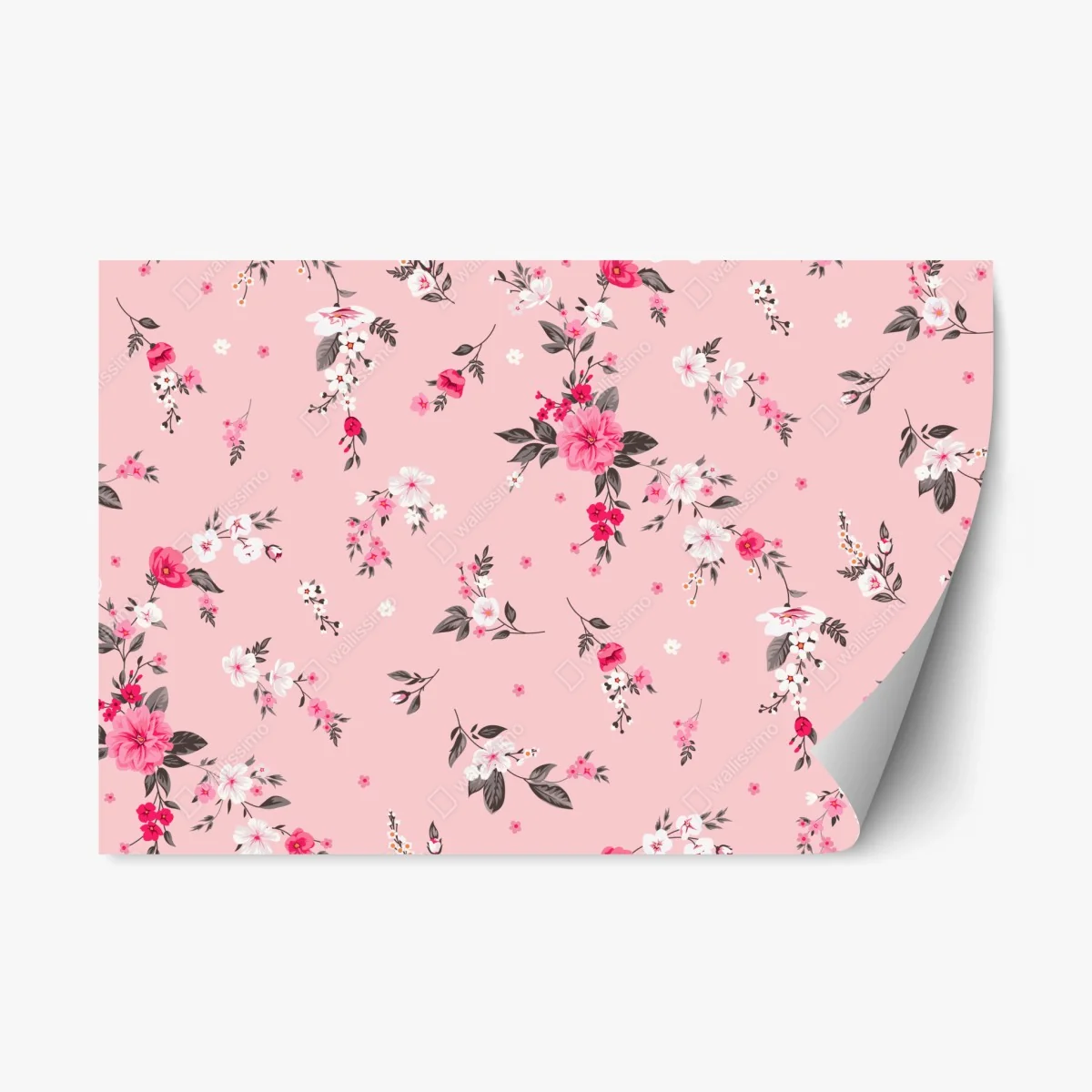 Repositionable sticker delicate pink floral pattern • Wallissimo® Repositionable sticker delicate pink floral pattern • Wallissimo®
