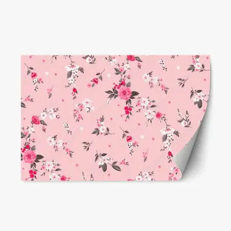 Repositionable sticker delicate pink floral pattern • Wallissimo®