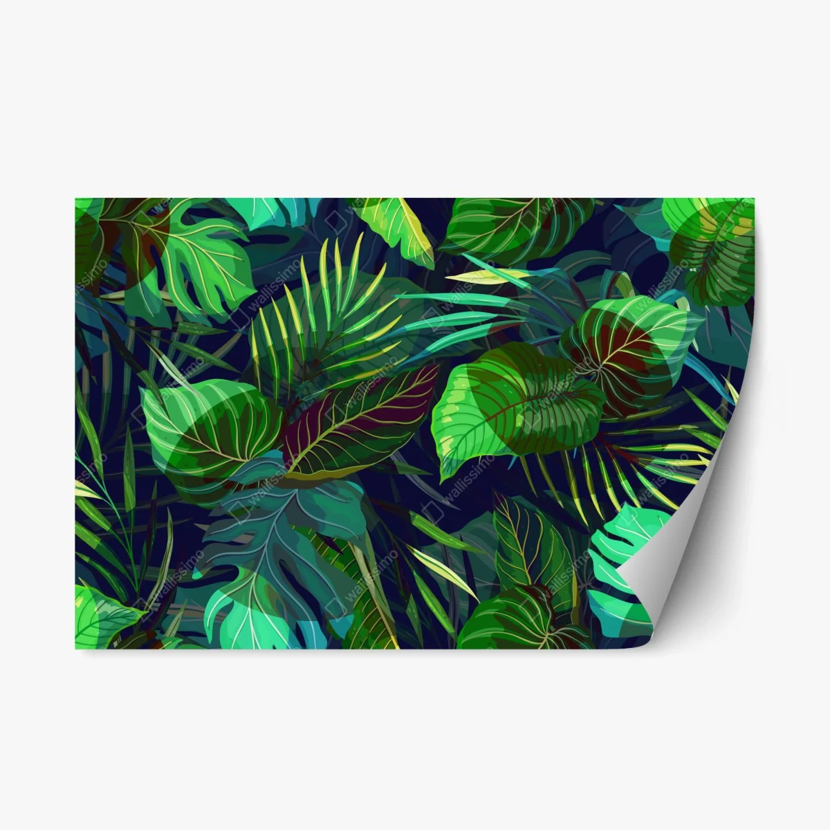 Repositionable sticker tropical green foliage pattern • Wallissimo® Repositionable sticker tropical green foliage pattern • Wallissimo®