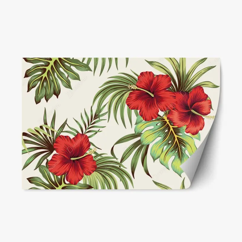 Repositionable sticker tropical jungle animals panorama • Wallissimo®