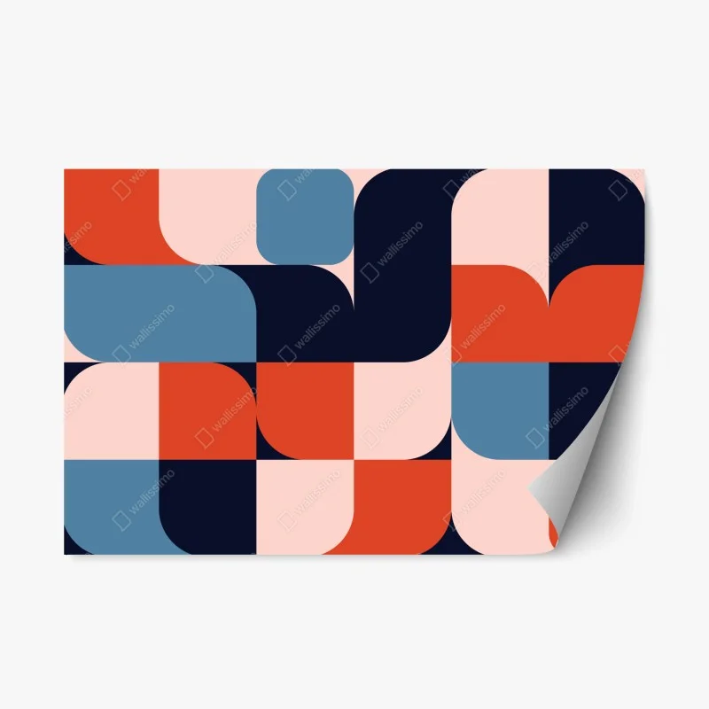 Repositionable sticker bold geometric retro pattern