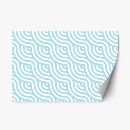 Repositionable sticker soft turquoise geometric wave pattern • Wallissimo®