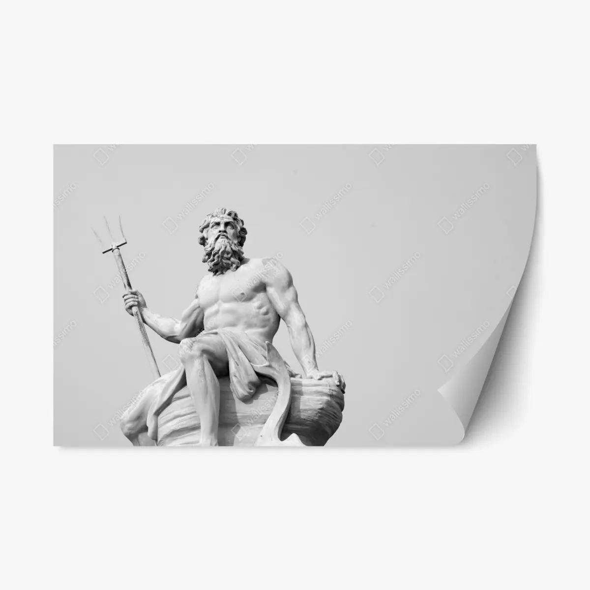 Repositionable sticker Neptune classical statue in monochrome • Wallissimo® Repositionable sticker Neptune classical statue in monochrome • Wallissimo®